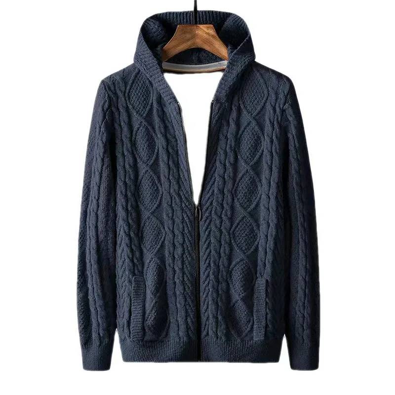 Hot Selling Winter Mens Cardigan Sweater Hoodie Jacket Sweater for Men Sweater Knitting Machine Price