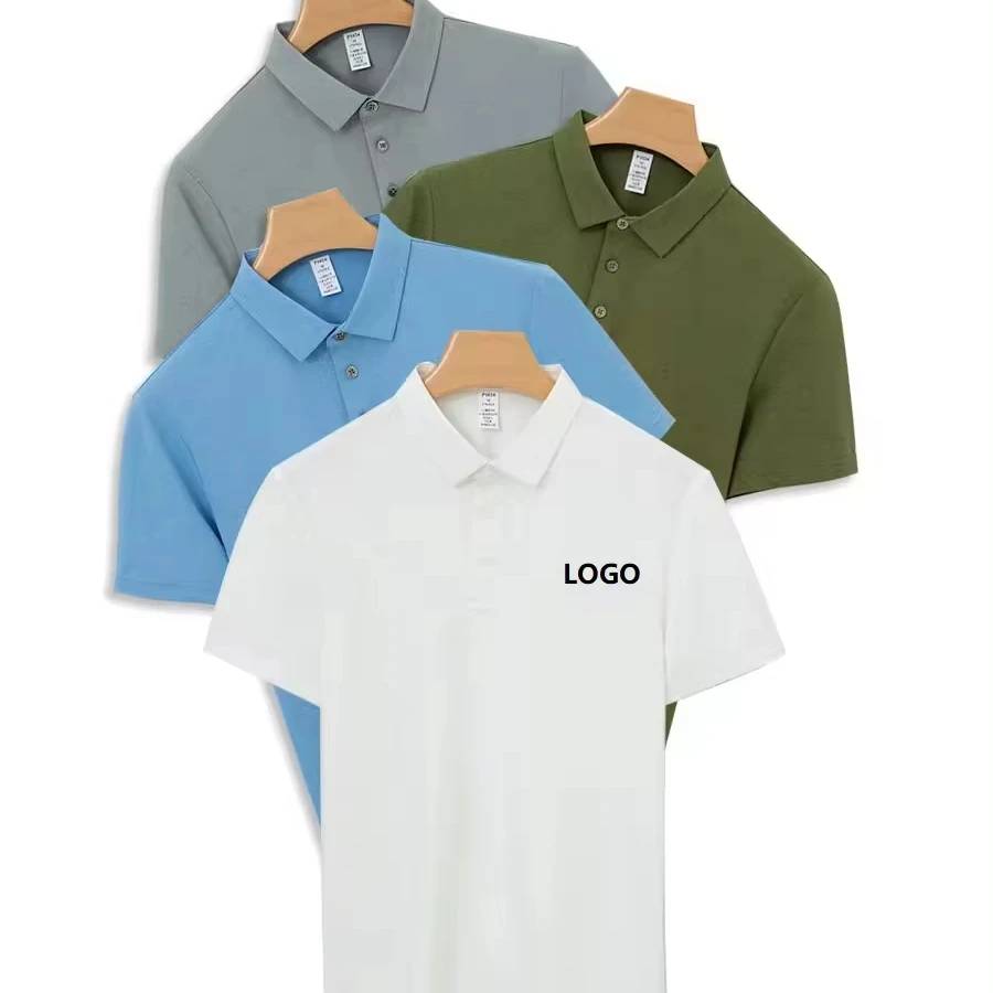 OEM Golf Polo Functional Coolmax Polyester Fiber Anti-microbial Quick Dry Men Cool Touch  Custom Ice Polo Shirts