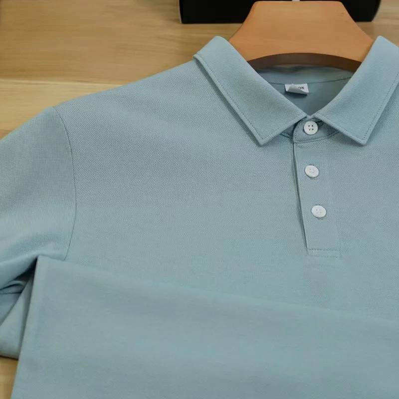Custom Logo Golf Pique Polo Shirts Luxury 170gsm Double Mercerized Cotton Design Men Supima Cotton Polo Shirt