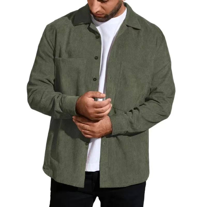 Ready to Ship High Quality Corduroy Shirt Men Casual Shirts for Men Long Sleeve Men Button up Shirt