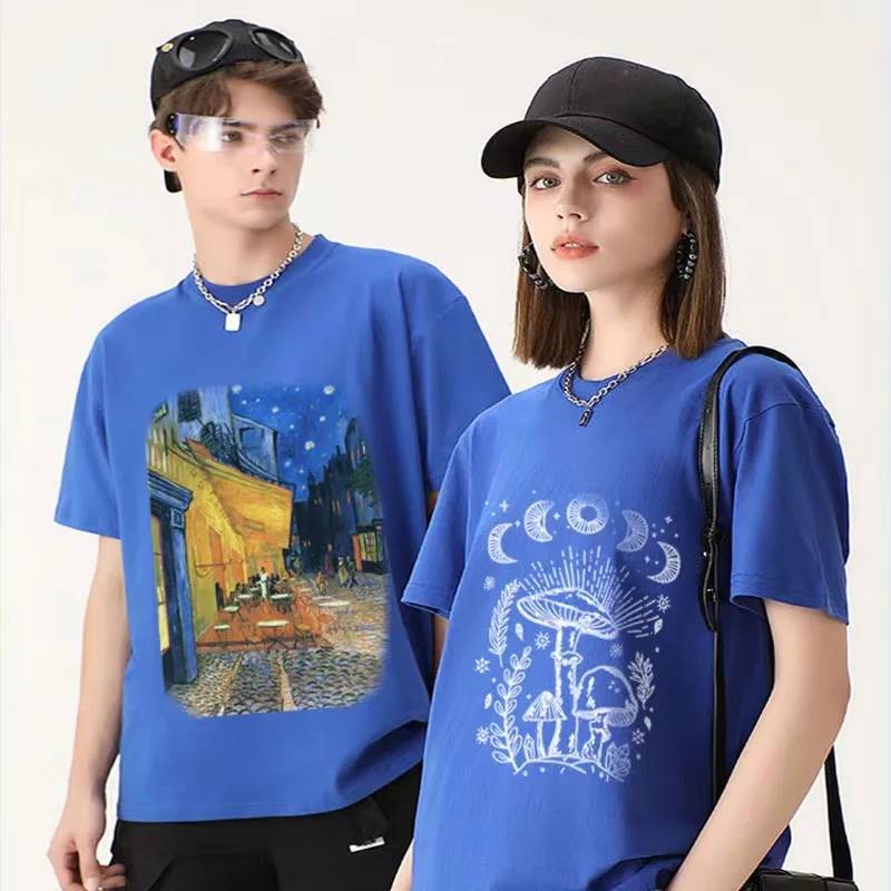 OEM 220gsm Heavy Weight Cotton O-neck Customize Screen Print Essential Blank Cotton t Shirt Custom Design for Men