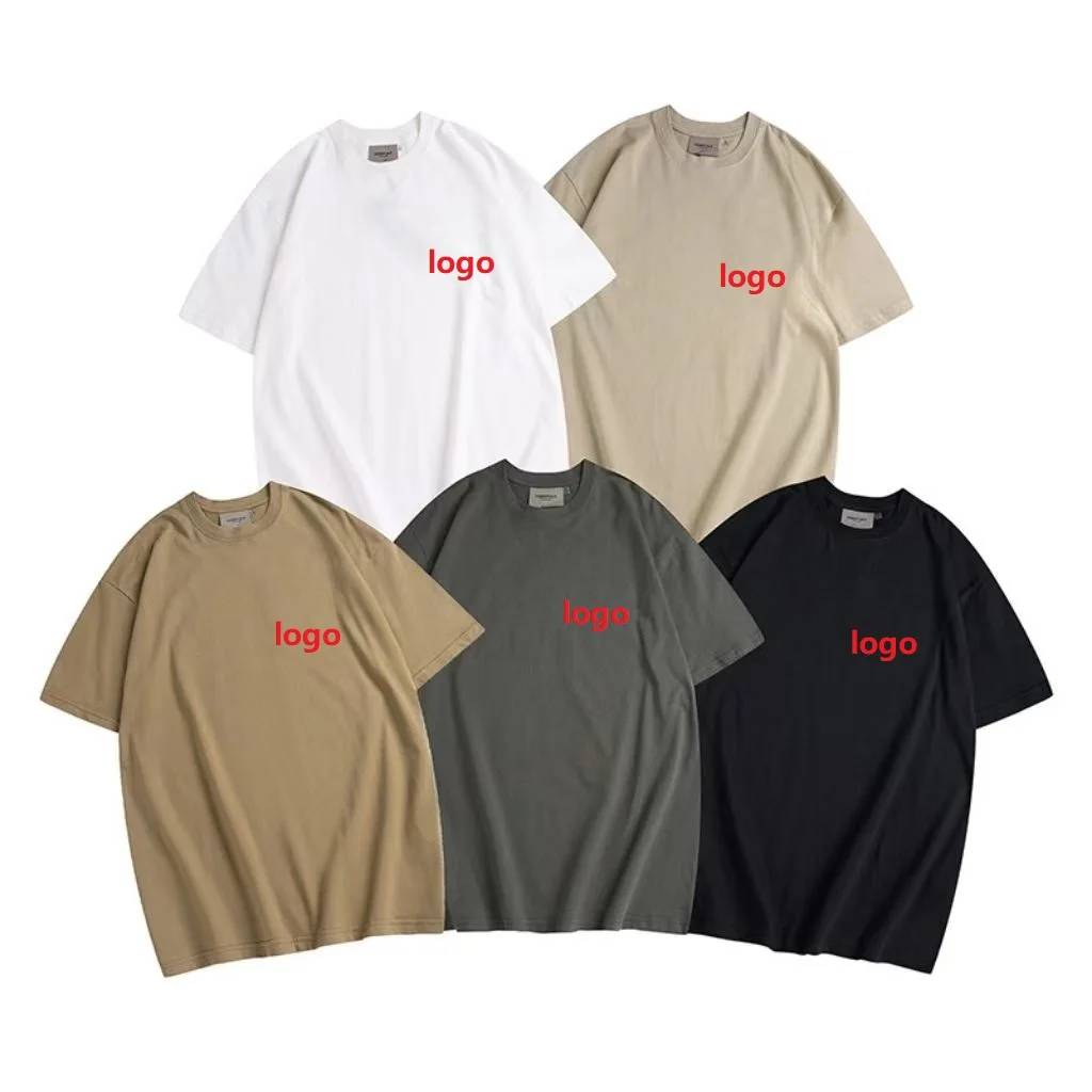 Wholesale Heavy Weight Cotton t Shirt O-neck Essential t Shirt Custom logo Designer Plain t Shirt for Men